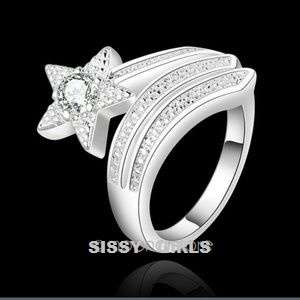 Gorgeous .925 Sterling Silver Star Wrap Filled Ring (Size 7)